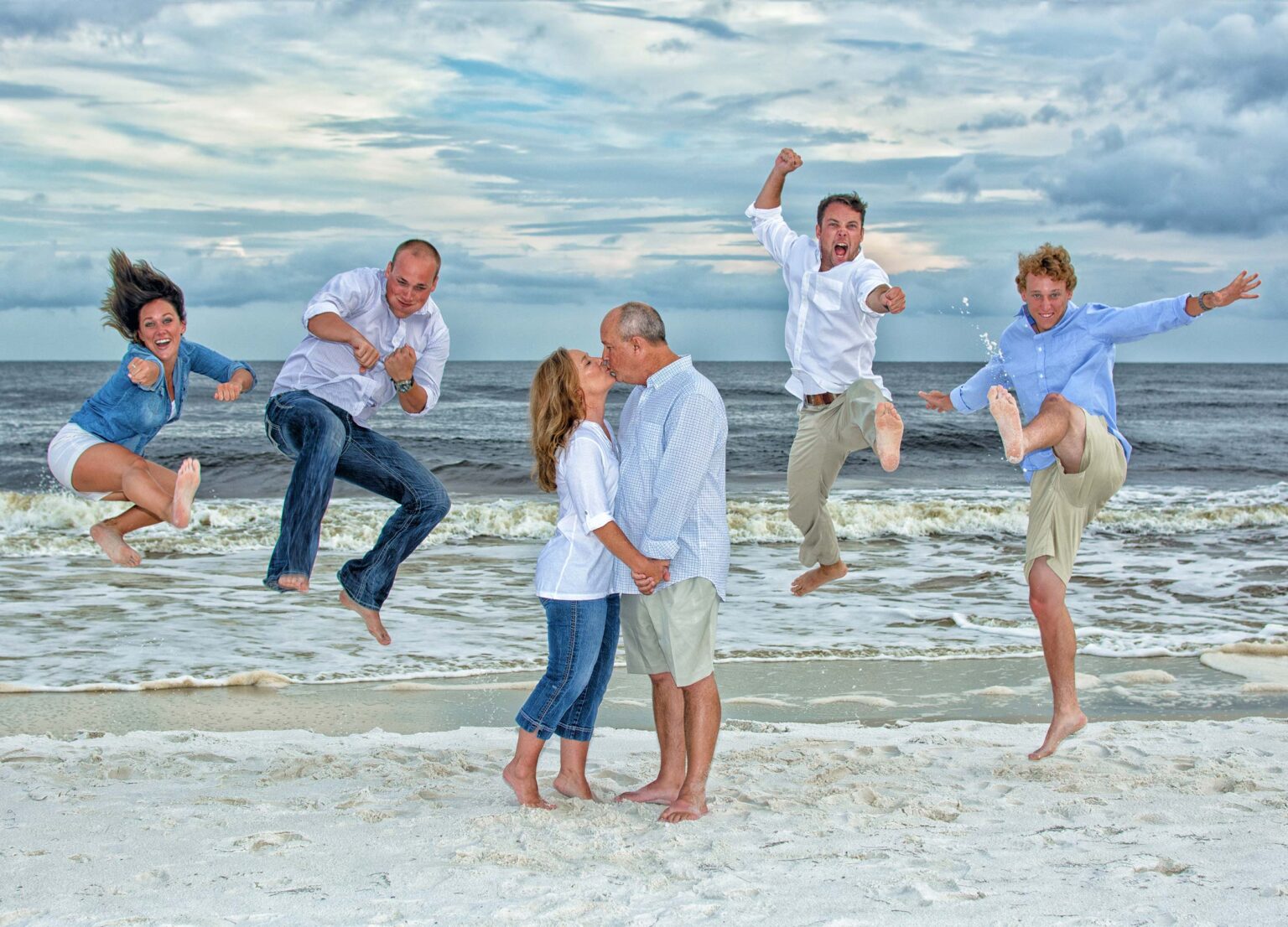 fun family beach photo