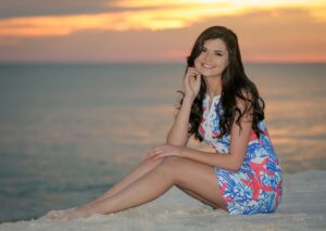 Senior girl on the beach - a stunning senior portrait photo in Destin.