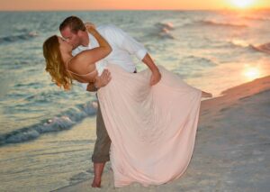 Couple photos during summer on Destin beach