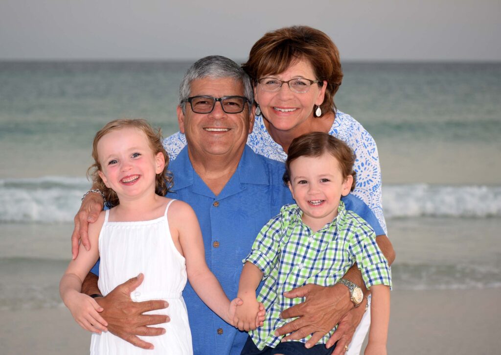 Family enjoying Spring Break in Destin on the beach