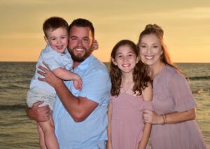 Family beach sunset photo