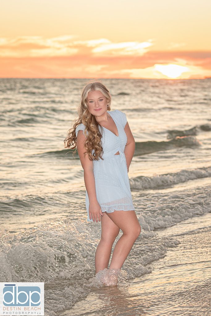 Senior Portrait standing in the Gulf taken by our 30A photographer.
