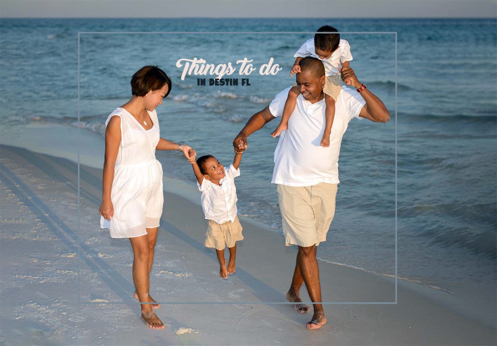 Family photographer in Destin captures a walk down beach