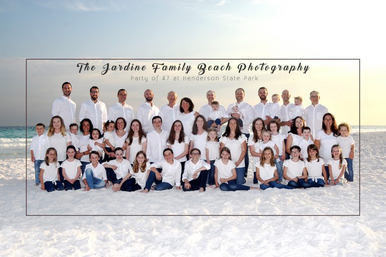 The Jardine Family Beach Photography  Party of 47 at Henderson State Park